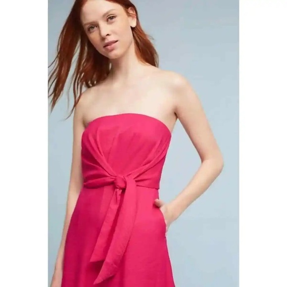 MAEVE | Anthropologie strapless Brin jumpsuit Fuschia | 2 - Picture 3 of 10